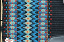 Close UP View Mayatex Custom Show Saddle Blanket Pad 40"x 34"- Black/Ocean Blue/Red/Tan/Turq