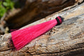 Hot Pink Brand new, 3" total length natural horsehair zipper pull with spring clip.  Handmade and hand colored from 100% natural mane horsehair.  Small spring clip is simple to attach to your zippers on your jacket, handbag, backpack or anywhere! 