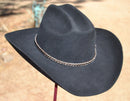 3/8" Braided Horsehair Hatband Double Side Tassel - Dark Brown/White