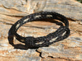 Awesome 1/2" wide, 3 Strand Braided Horsehair Bracelet with sliding knot.  The unique sliding knot XL design expands up to 10".  Unisex.  Very durable and makes a great gift for any horse lover. Black White