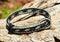 Awesome 1/2" wide, 3 Strand Braided Horsehair Bracelet with sliding knot.  The unique sliding knot XL design expands up to 10".  Unisex.  Very durable and makes a great gift for any horse lover. Black/white/black