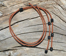 Products Natural Braided Leather Stampede String 3 Knots & Cotter Pin - Tan