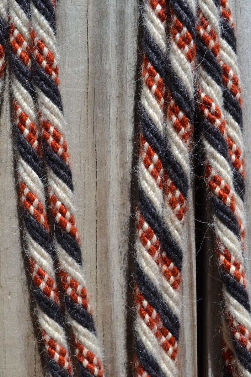 Jose Ortiz 1/2" Mohair Split Reins - 6 Strand - Natural, Rusty Brown, Soft Black
