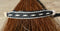 Close Up View  Awesome 1/2" wide x 4" long, 3 Strand Braided Natural Horsehair Barrette.  White/Black/White 