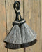 Close Up View 3" Double mule tail cut natural and brightly colored tassels. Handmade from horsehair dyed in bright colors as well as natural. Grey/Black
