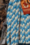 1/2" Braided Mohair Mecate Reins - 4 Strand x 24' -  Turquoise/Natural