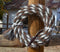 Jose Ortiz 5/8" Mane Mecate Reins - 6 Str x 22' - White/Chestnut/Black & White
