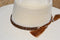 1/2" Hand Braided 5 Strand Horsehair Hatband Double Tassels - Sorrel/Black/White