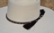 3/8" Hand Braided 3 Strand Horsehair Hatband Double Tassels - Black & White
