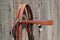 Close Up Right Side View Classic Straight Flared Browband Headstall. Constructed of warm two-ply and stitched medium russet oil bridle leather with basket weave tooling on the flared cowboy cheek pieces. 