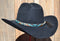 Reversible 1/2" Hand Hitched Horse Hair Hatband  - Chestnut/Turquoise, Tan/Brown