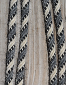 Jose Ortiz 5/8" Angora Mohair Split Reins - 6 Str - Dark Grey, Black & White
