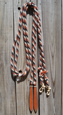 Jose Ortiz 1/2" Mohair Split Reins - 6 Strand - Natural, Rusty Brown, Soft Black