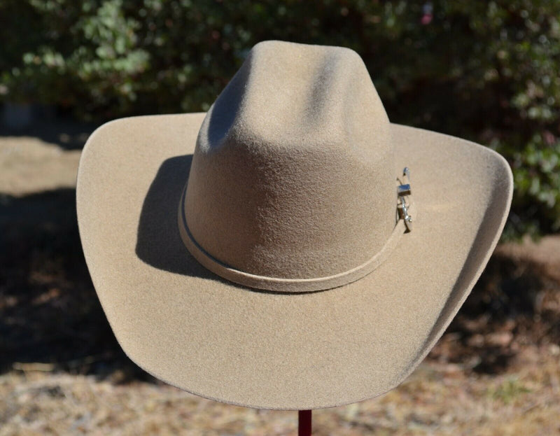 Front View Elburn 3X Wool Felt Hat -  This hat was designed with smaller head sizes in mind.  Great for most kids/youth and small ladies.  Truman Crown and 3 1/2" Brim.  Sized from 6 1/8 to 6 7/8.  Darker buckskin color.