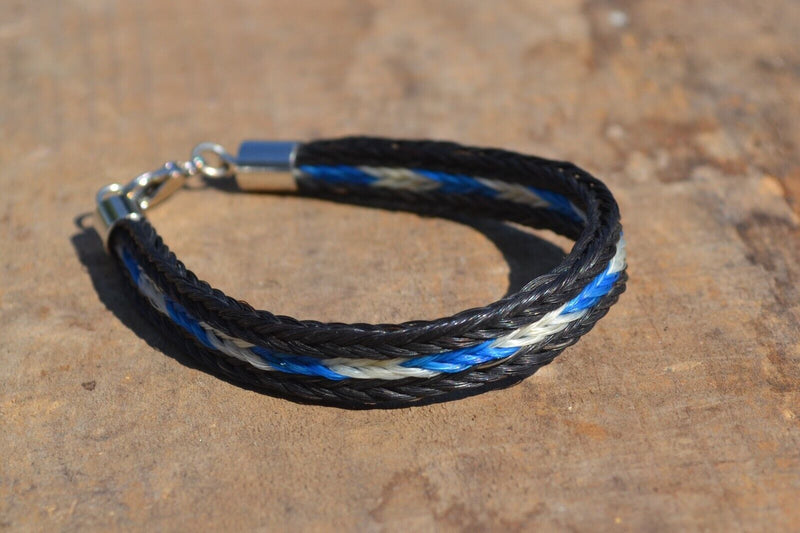 100% Braided 3 Strand Horsehair Bracelet - Clasp - Various Colors