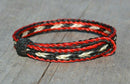 Awesome 1/2" wide, 3 Strand Braided Horsehair Bracelet with sliding knot.  The unique sliding knot XL design expands up to 10".  Unisex.  Very durable and makes a great gift for any horse lover. Red/Black/White