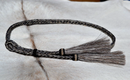 3/8" Braided Horsehair Hatband Double Side Tassel - Grey/Black