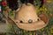 Front View Alamo Hat Company - South Texas Rustic Raffia Festival Cowboy Hat with shapeable brim.    The hat is soft and the brim has a wire border that holds just about any shape you like.  Great for trail riding, days at the beach, or for those long days at the river or music festival.  Comes with concho hatband and adjustable leather stampede string.  A best buy in straw hats.  Sized Small - X-Large.  