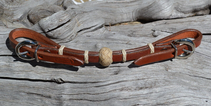 Jose Ortiz Medium Oil Leather Rawhide Knot Double Buckle Curb Strap