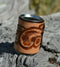 Tan - Brand new,  Western Style Hand Carved Floral Swirl Leather Scarf Slide.   Slide measures W 1" x  H 1 1/2" x D 7/8".  Smooth stainless steel inside will slide nicely over most fabrics without out snagging.     Available in a variety of colors.  