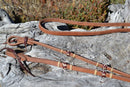 Jose Ortiz 5/8" x 7.5 ft. Harness Leather Roping/Loop Reins Rawhide Buttons