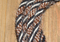 Jose Ortiz 1/2" Mane Mecate Reins - 6 Str x 22' - Chestnut & White/Black/White