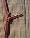 Close Up View Beautiful single-ply 3/8" latigo self-tie bosal hanger.    Works great as a noseband hanger too.    Traditional style - self-tie with no bulky metal hardware.  Latigo color may vary from light to dark burgundy.  