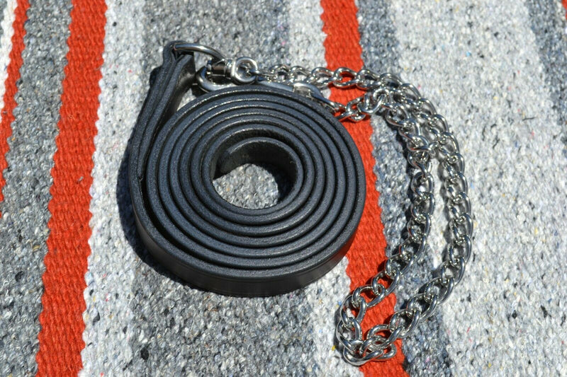 Western Black Show Lead Shank with Stainless Steel Chain