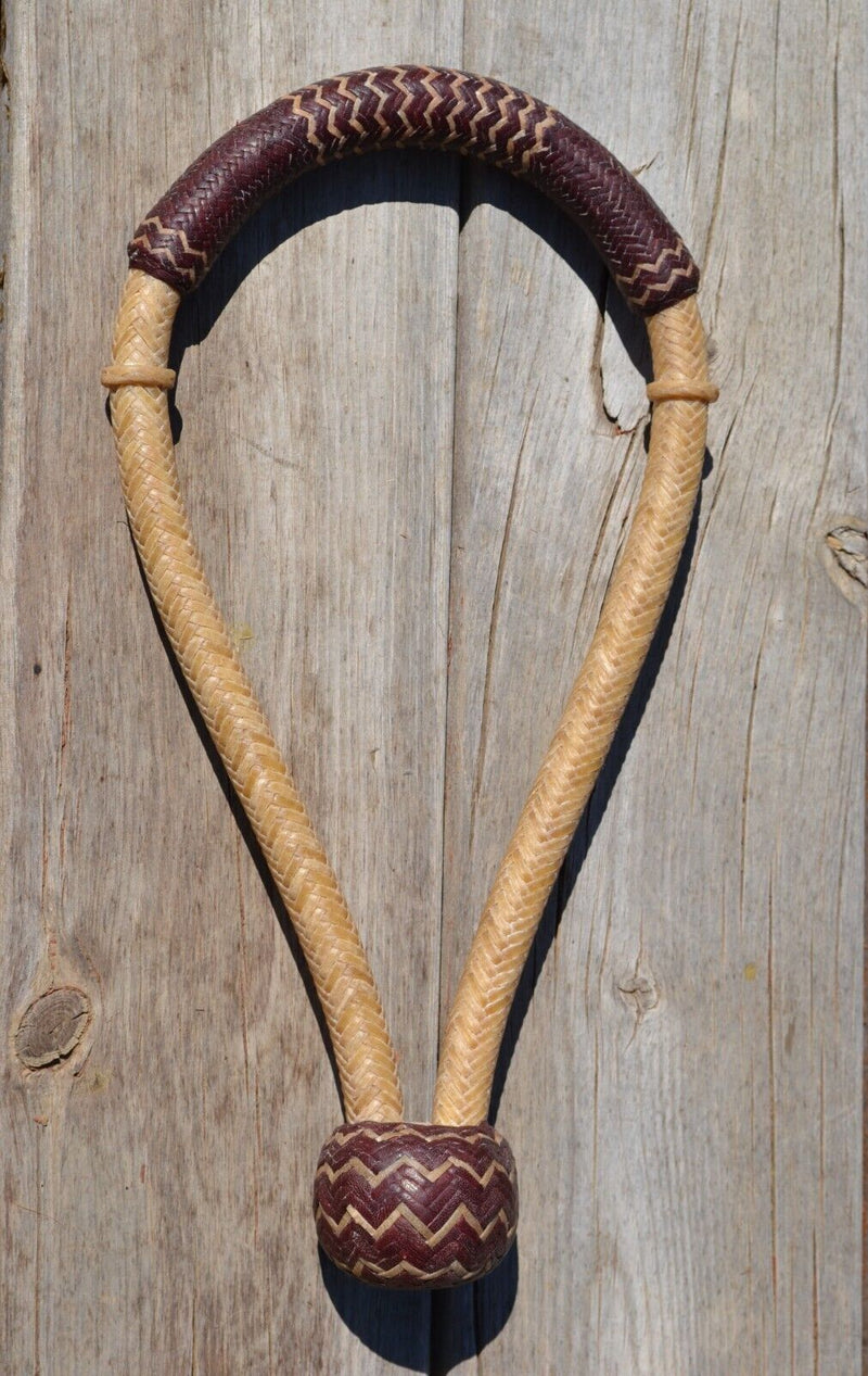 Jose Ortiz 5/8" Natural Rawhide Bosal with Latigo Nose and Round Knot - 18 P