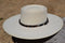 1/2" Hand Braided Two-Tone Horsehair Hatband, Leather and Buckle - Brown/Black