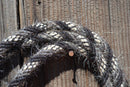 Jose Ortiz 5/8" Mane Hair Roping/Loop Reins - Grey, Black, White & Black