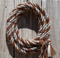 Jose Ortiz 5/8" Mane Mecate Reins - 6 Str x 22' - Chestnut/Black & White