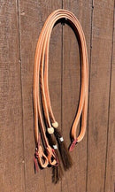 Jose Ortiz 5/8" Hermann Oak Harness Leather Split Reins Horse Hair Tassels