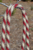 Jose Ortiz 5/8" Mohair Roping/Loop Reins - 6 Str - Lt Red/Natural/Brown & White