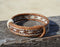 Close Up View Awesome 5/8" wide, 5 Strand Braided Horsehair Bracelet with sliding knot. Sorrel/White/Chestnut