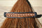 Close Up View Awesome 5/8" wide x 4" long, French Braided Natural Horsehair Barrette. Black/Chestnut