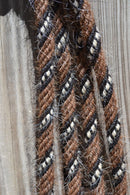 Jose Ortiz 5/8" Mane Hair Split Reins 8 ft -  Chestnut, Black, White & Black