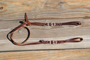 Jose Ortiz 1/2" Brown Latigo Bosal Hanger Natural/Latigo Rawhide Knots -Self-tie
