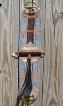 100% Mohair Vaquero Style Girth/Cinch w/Shu-Fly - Grey/Brown/Tan - 30"