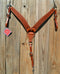 Reinsman Heavy Duty 2" Double Ply Leather Breast Collar with Hand Carved with Spider Tooling.  