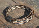 Awesome 5/8" wide, 5 Strand Braided Horsehair Bracelet with sliding knot.  The unique sliding knot design can expand up to 10".  Unisex.  Very durable and makes a great gift for any horse lover.Sorrel/Black/White/Sorrel