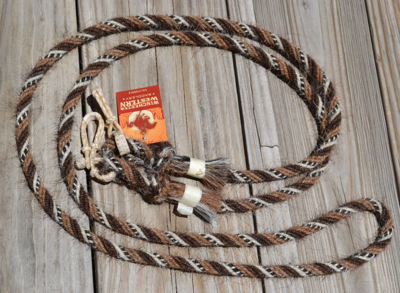 Jose Ortiz 1/2" Mane Hair Roping/Loop Reins -Sorrel, Chestnut, Black & White