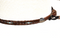 1/2" Hand Braided Brown Horsehair Hatband, Leather/Buckle - Blue/White/Red Beads
