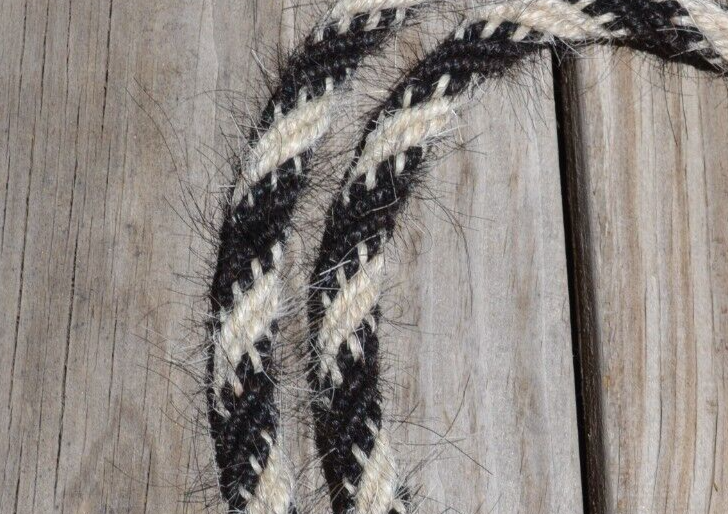Jose Ortiz 1/2" Mane Hair Roping/Loop Reins - Black & White