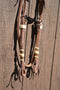 Jose Ortiz Heavy Oil Harness Shape Browband Headstall Natural Rawhide Buttons