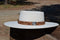 1" Western Floral Carved Leather Hat Band Square Tip Buckle - Light Russet