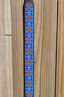 Close Up View Beautiful Beading. Cashel Breast Collar Wither Strap Beaded - Turquoise / Blue / Red
