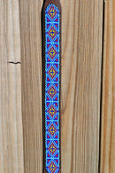 Close Up View Beautiful Beading. Cashel Breast Collar Wither Strap Beaded - Turquoise / Blue / Red