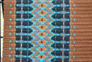 Close Up View Mayatex Custom Show Saddle Blanket Pad 40"x 34"- Brown/Turquoise/Rust/Gold