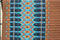 Close Up View Mayatex Custom Show Saddle Blanket Pad 40"x 34"- Brown/Turquoise/Rust/Gold